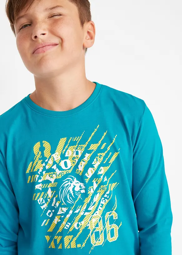 Langermet topp i ren økologisk bomull (2-pack), bonprix