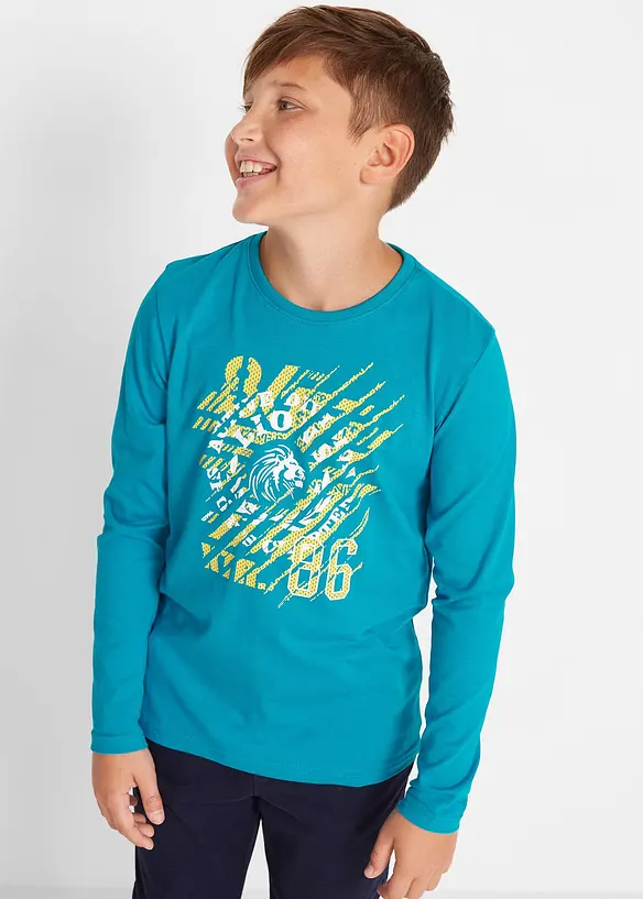 Langermet topp i ren økologisk bomull (2-pack), bonprix