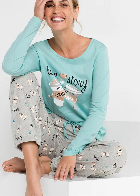 Pyjamas med økologisk bomull, bonprix