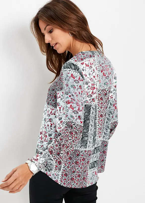 Bluse med trykk, bonprix