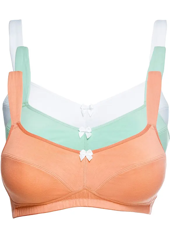 BH uten spiler med bomull (3-pack), bonprix