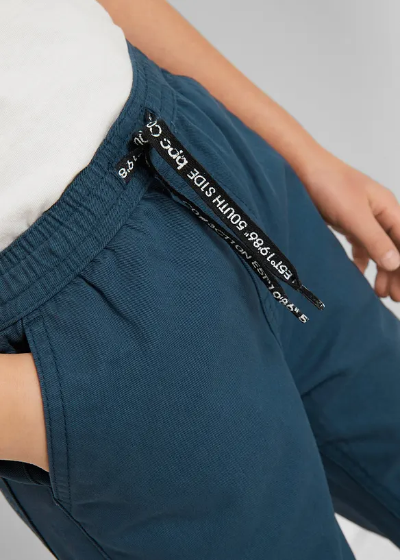 Regular Fit slip on-bukse i 100% bomull (3-pack), behagelig linning, bonprix