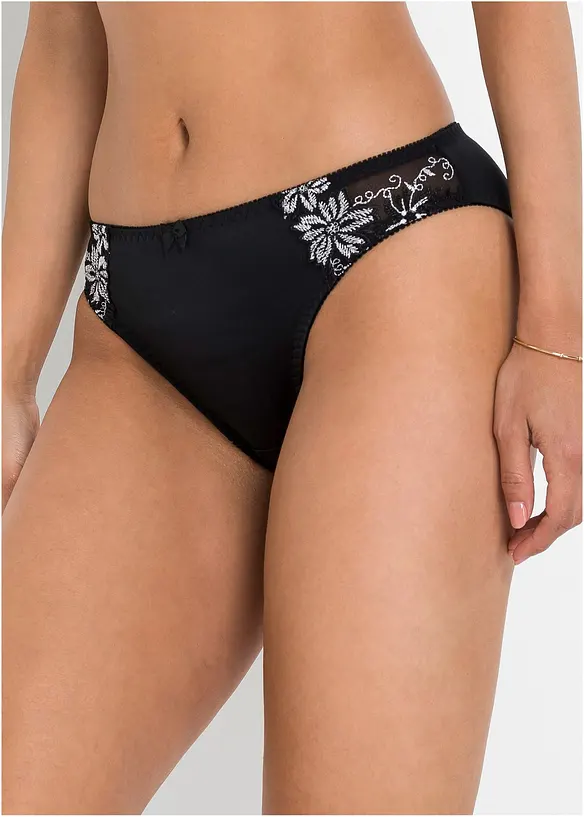 Truse med nydelig broderi (2-pack), bonprix