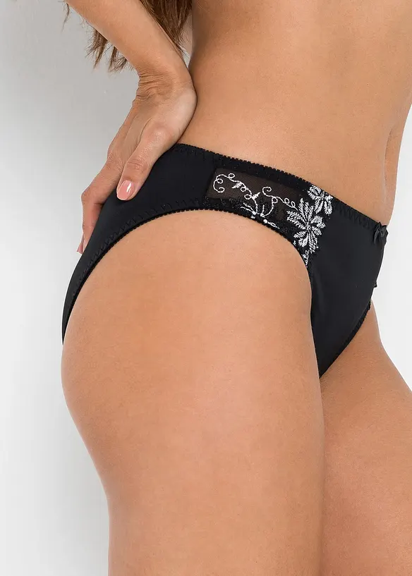 Truse med nydelig broderi (2-pack), bonprix