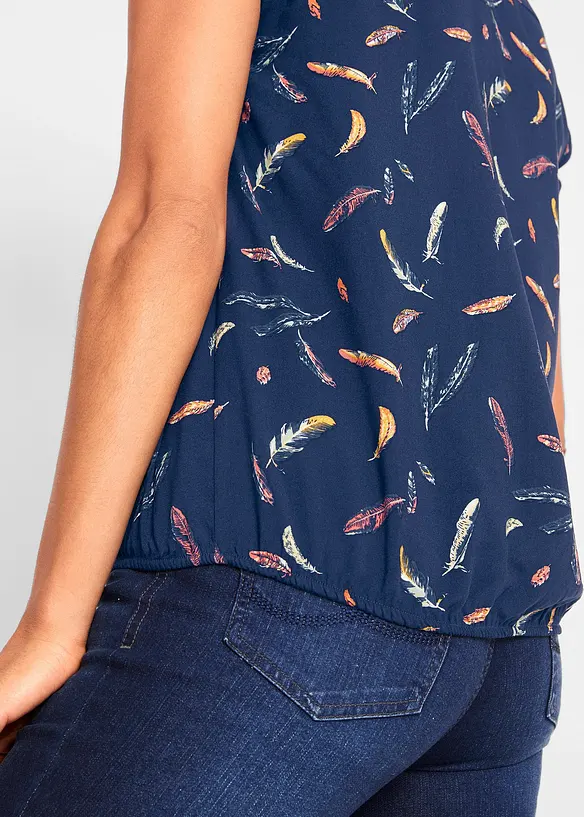 Kortermet bluse i lett viskose, bonprix