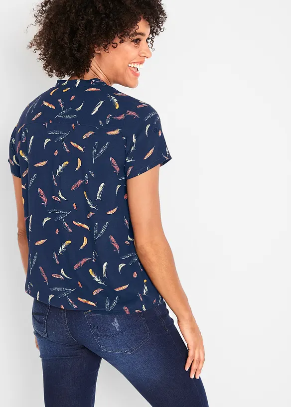 Kortermet bluse i lett viskose, bonprix