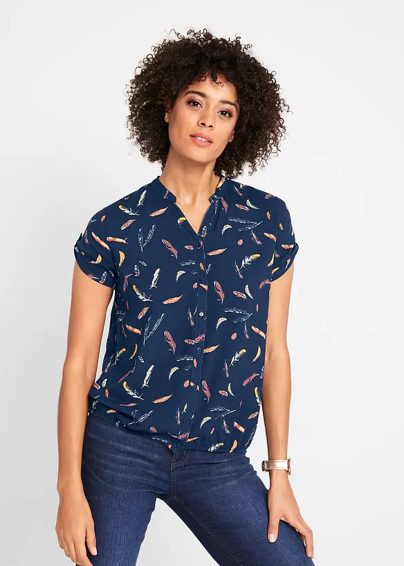 Kortermet bluse i lett viskose, bonprix
