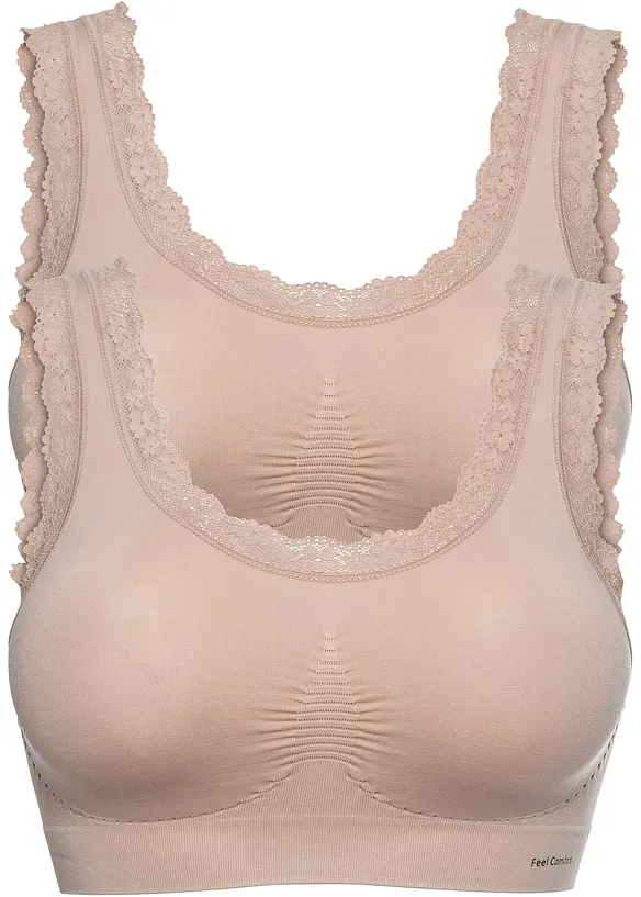 Feel Comfort Seamless bustier (2-pack), bonprix