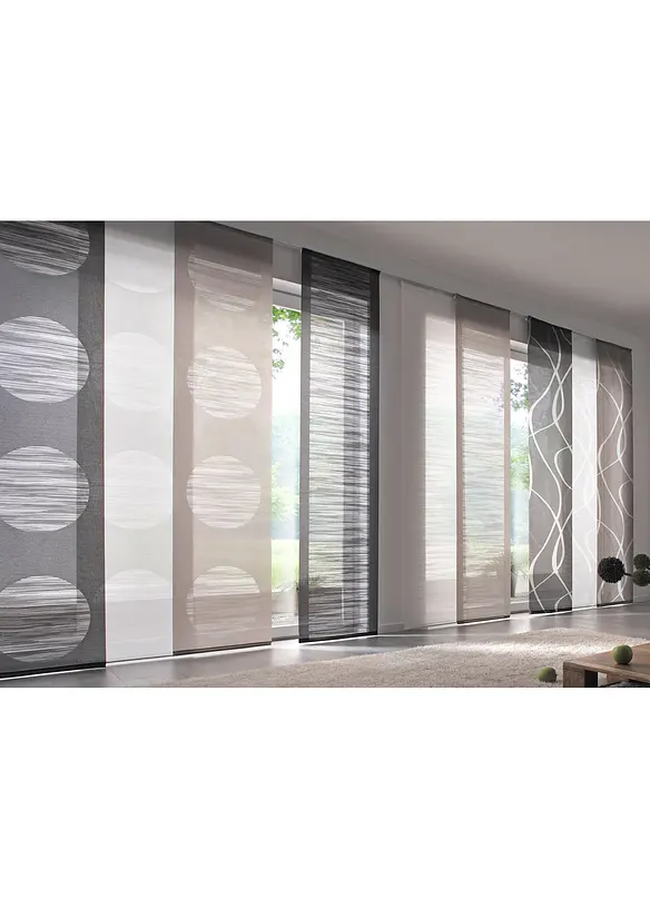 Panelgardin med bølgemotiv (1-pack), bonprix