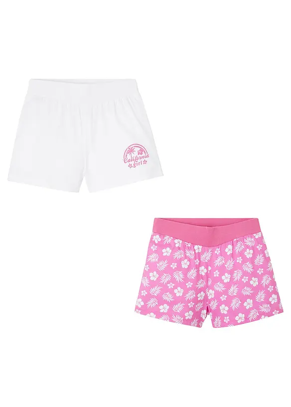 Behagelig shorts i 2-pakning med trykk, bonprix