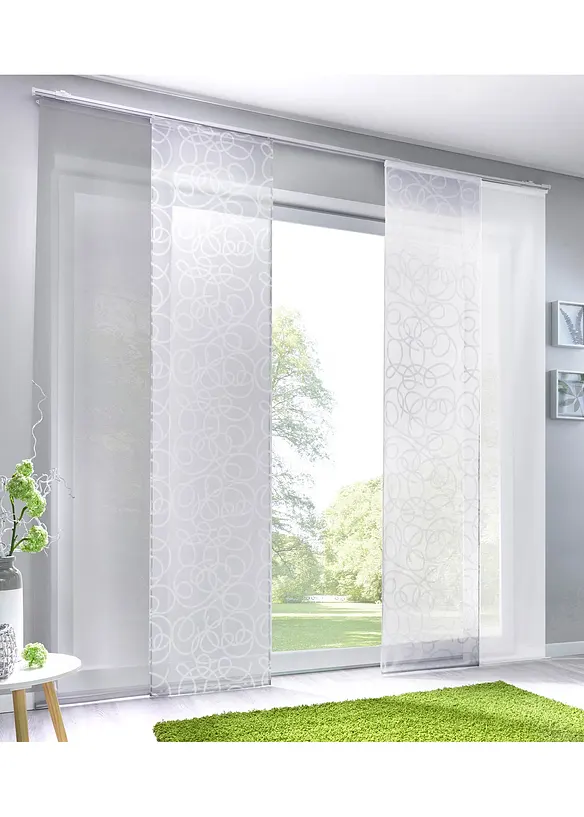 Ensfarget panelgardin av lett voile (1-pack), bonprix