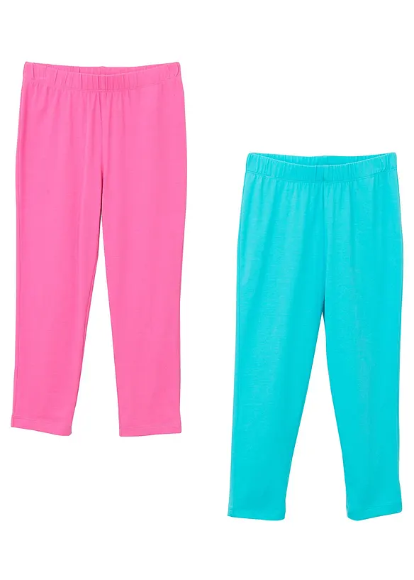 Caprileggings i økologisk bomull med stretch (2-pack), bonprix