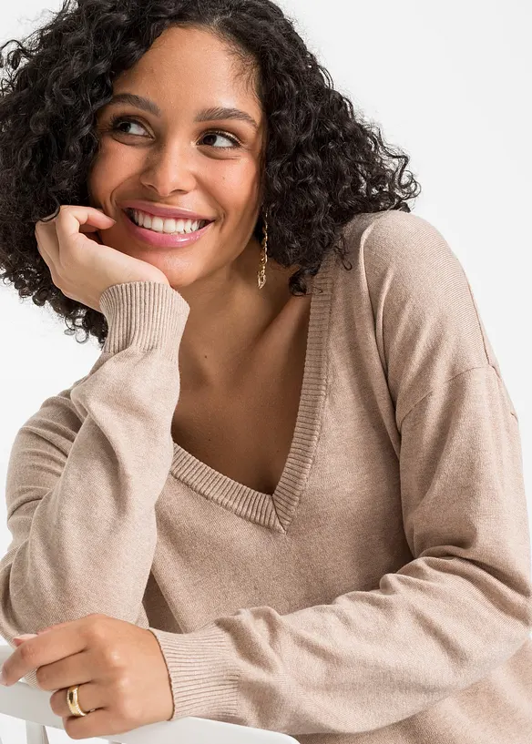 Oversized genser i viskosemiks, bonprix