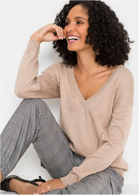 Oversized genser i viskosemiks, bonprix