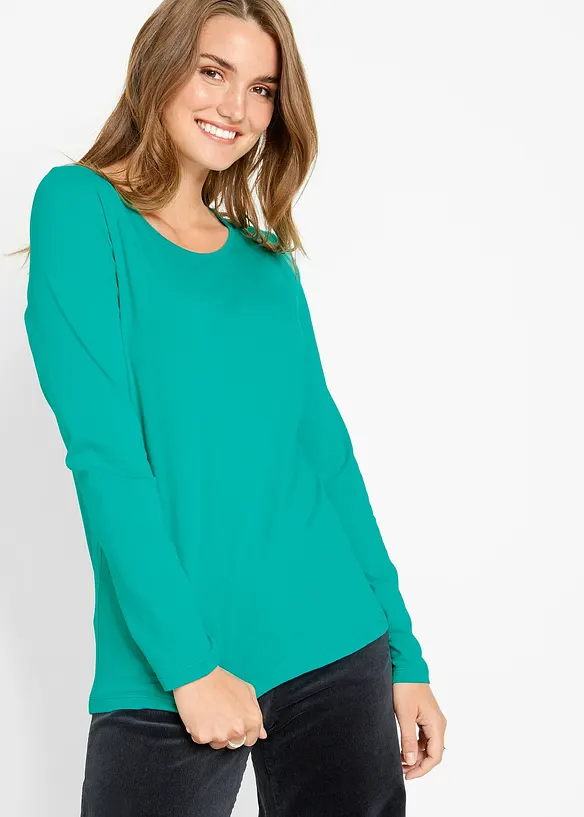 Langermet topp (2-pack), bonprix