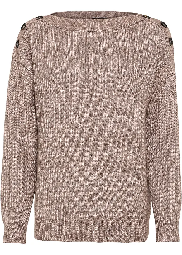 Oversized genser med knapper, bonprix
