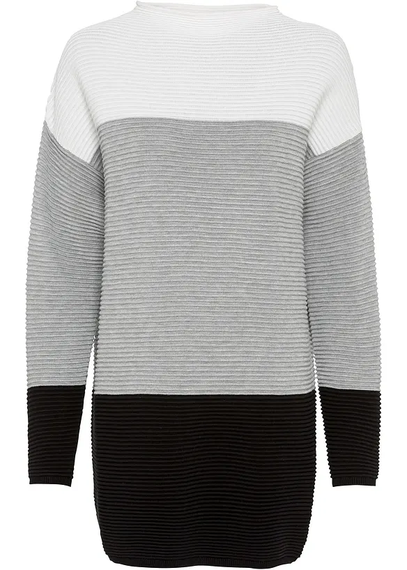 Lang genser med striper, bonprix
