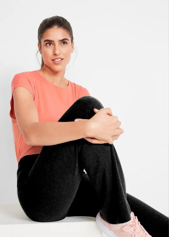 Treningsbukse i bomull med stretch, Bootcut (2-pack), bonprix