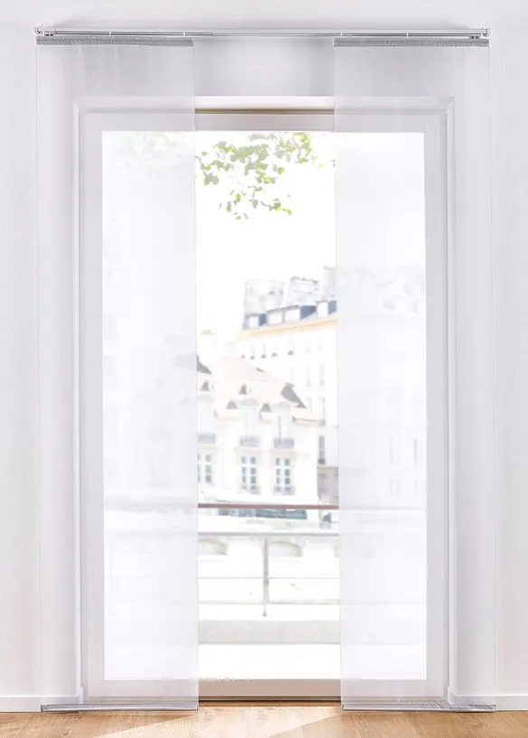 Ensfarget panelgardin av lett voile (1-pack), bonprix