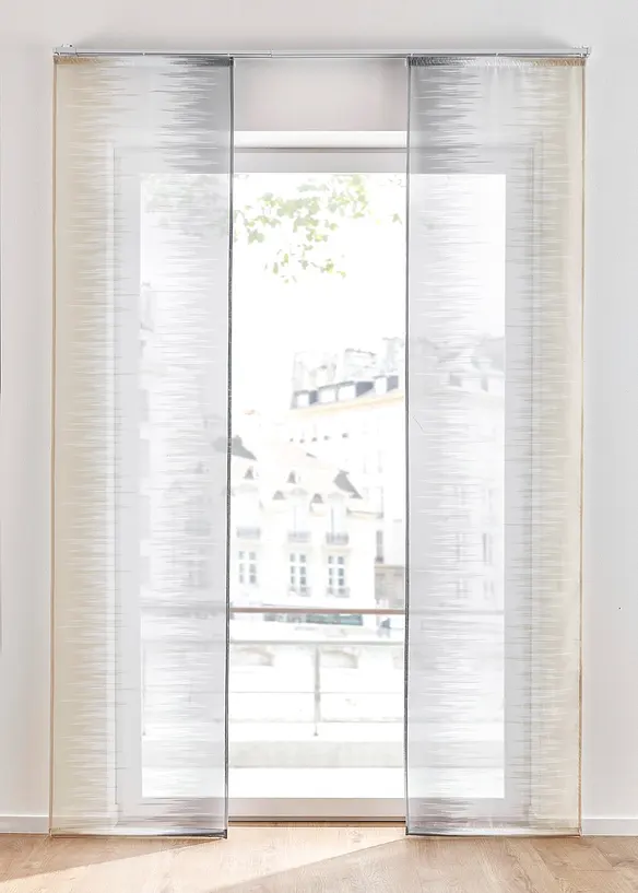 Panelgardin med trykt mønster og resirkulert polyester (2-pack), bonprix