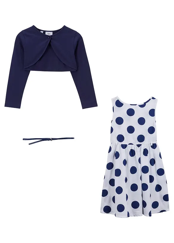 Kjole, belte og bolero (3-delt sett), bonprix