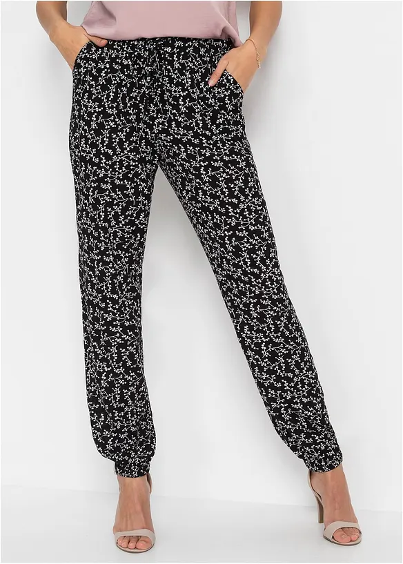 Pull on-bukse i 100% viskose, bonprix