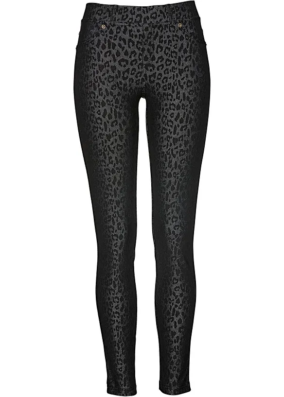 Jeggings med leopardmønster, bonprix