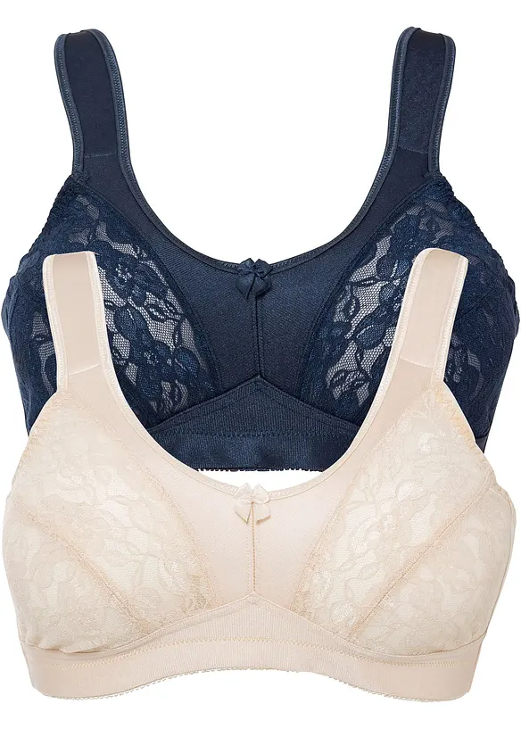 Avlastnings-BH uten bøyle (2-pack) med polstrede stropper, bonprix