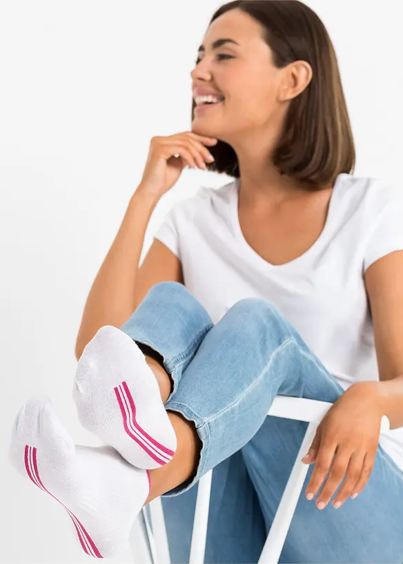 Sneakerssokker med økologisk bomull (8-pack), bonprix