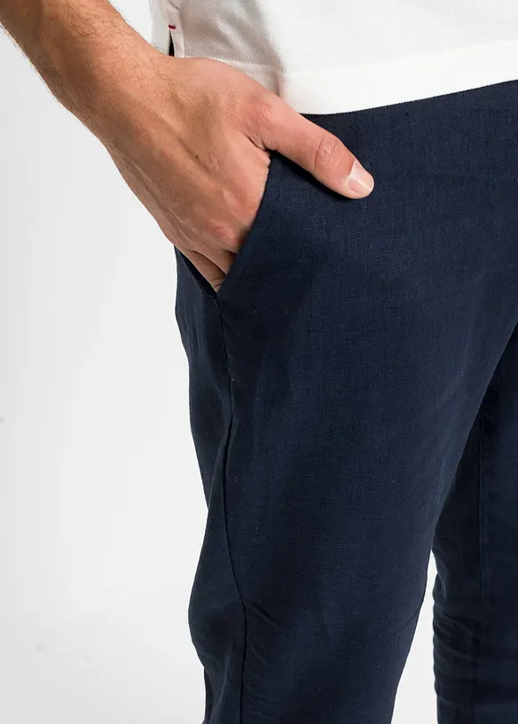 Regular Fit chinos av ren lin, Straight, bonprix