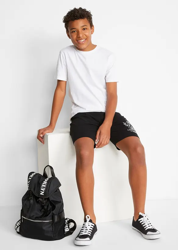 Bermudashorts i jersey med økologisk bomull (2-pack), bonprix