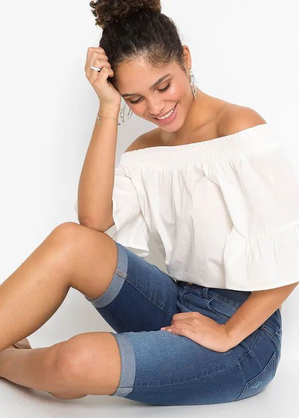 Bermudashorts i denim Mid Waist, bonprix