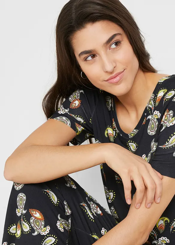 Topp og culottes i lett viskosemiks (2-delt sett), bonprix