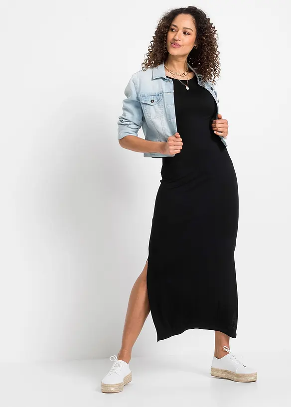 Jerseykjole i lett viskose med elastan, bonprix