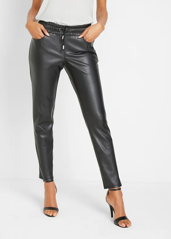 Slip on-bukse i imitert skinn, bonprix