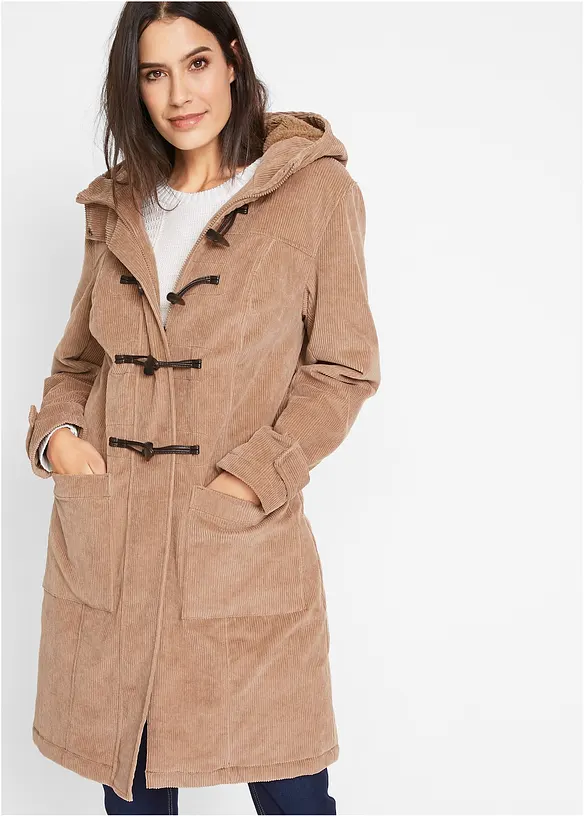Fôret duffelcoat i kordfløyel, bonprix