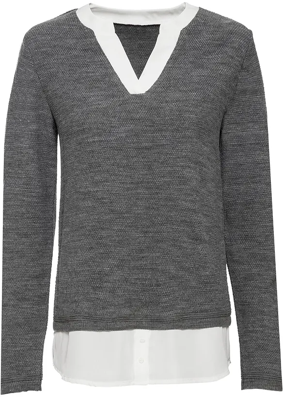 Genser med isydd bluse, bonprix