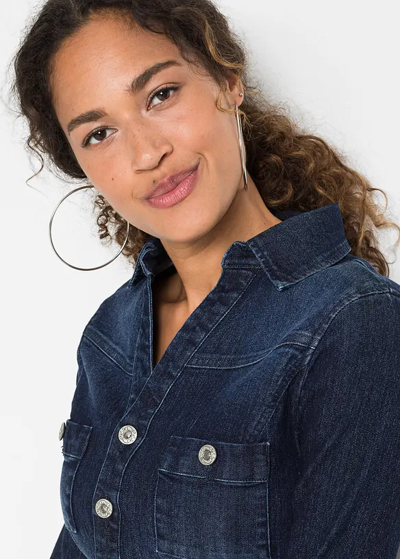 Jeanskjole med belte, bonprix