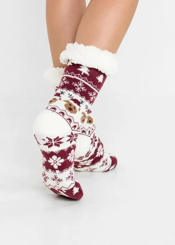 Kosesokker med teddyfôr med resirkulert polyester, bonprix