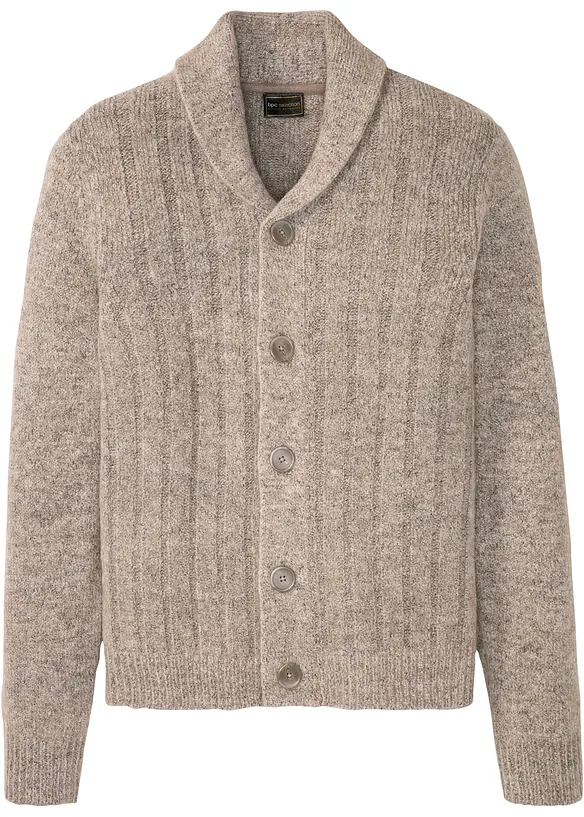 Cardigan med ribbemønster, bonprix