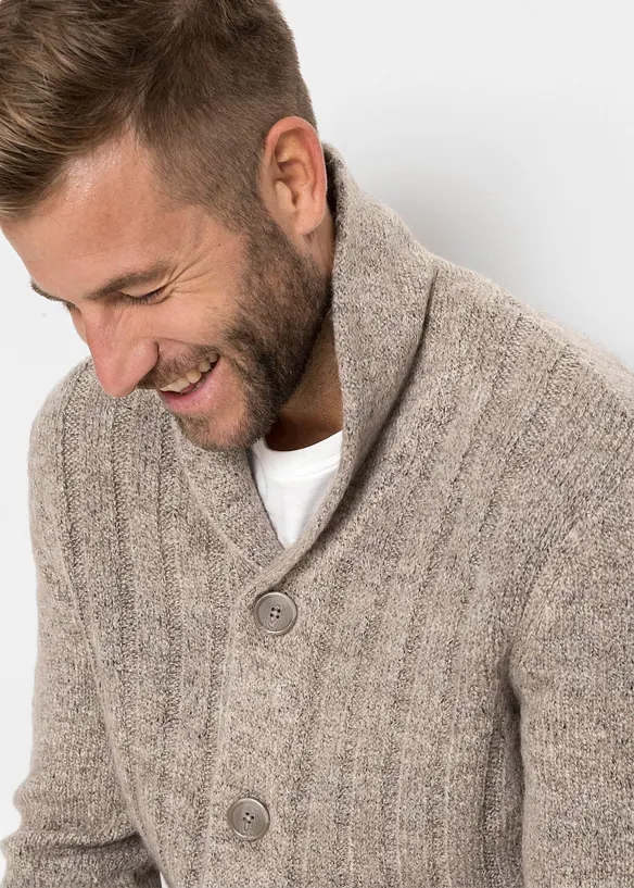 Cardigan med ribbemønster, bonprix