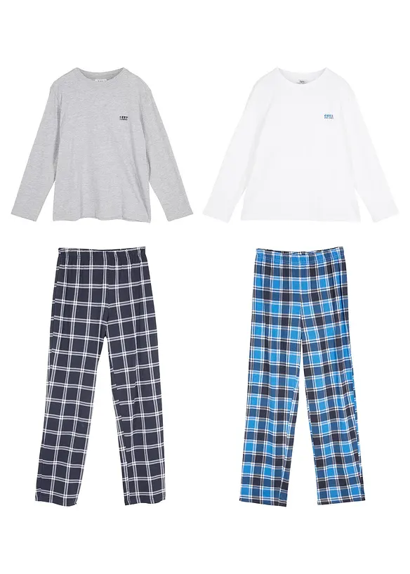 Pyjamas med økologisk bomull (4-delt sett), bonprix