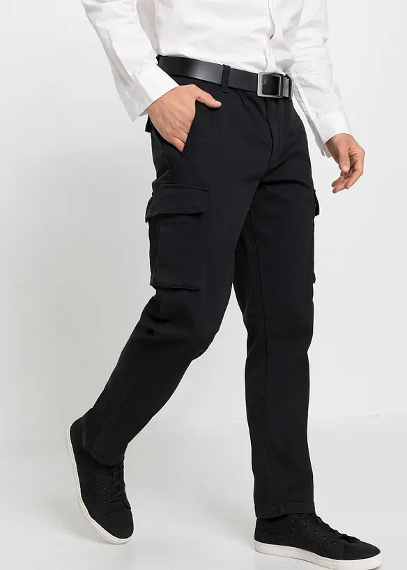 Regular Fit-bukse i bomull med stretch, Straight, bonprix