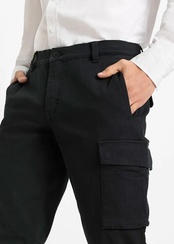 Regular Fit-bukse i bomull med stretch, Straight, bonprix