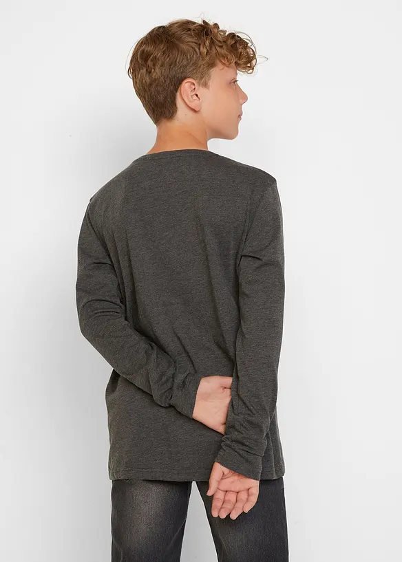 Langermet topp i økologisk bomull (2-pack), bonprix