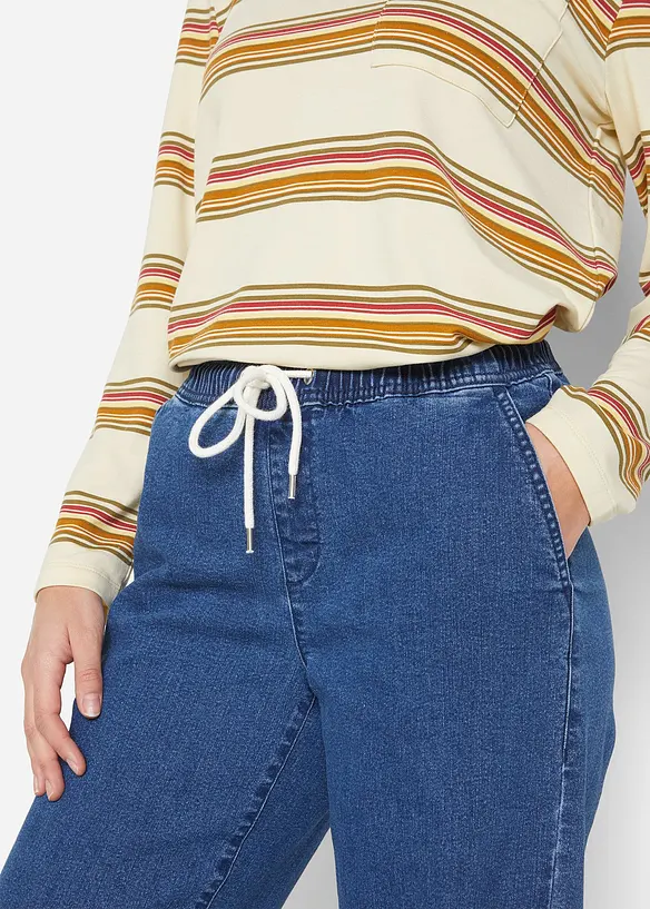 Wide Leg-jeans Mid Waist, Stretch, bonprix