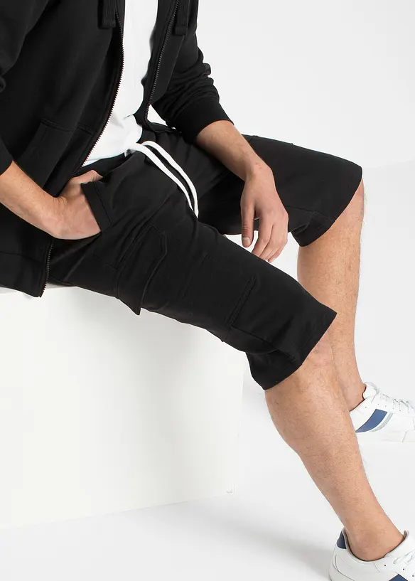 Cargo-bermudashorts i trikot i 100% økologisk bomull, bonprix