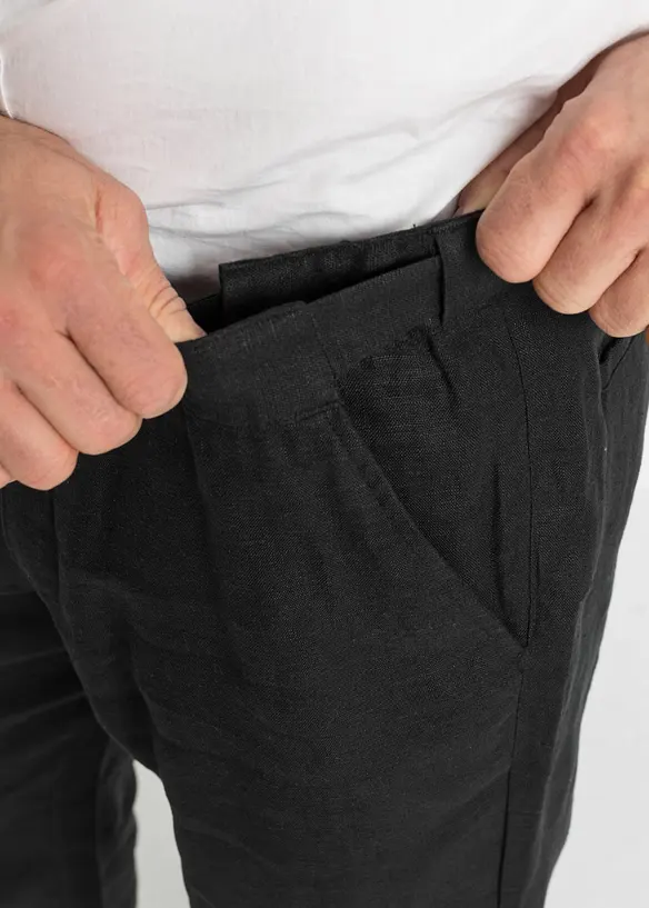 Regular Fit chinos av ren lin, Straight, bonprix