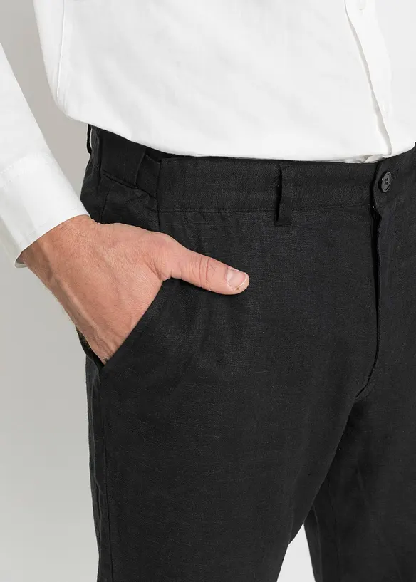 Regular Fit chinos av ren lin, Straight, bonprix
