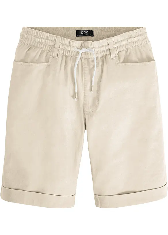 Pull on-bermudashorts i luftig linmiks, Regular Fit, bonprix